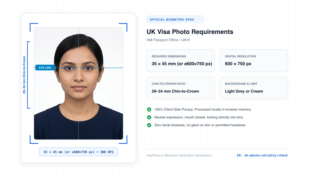 UK visa photo validity checker and compliance report